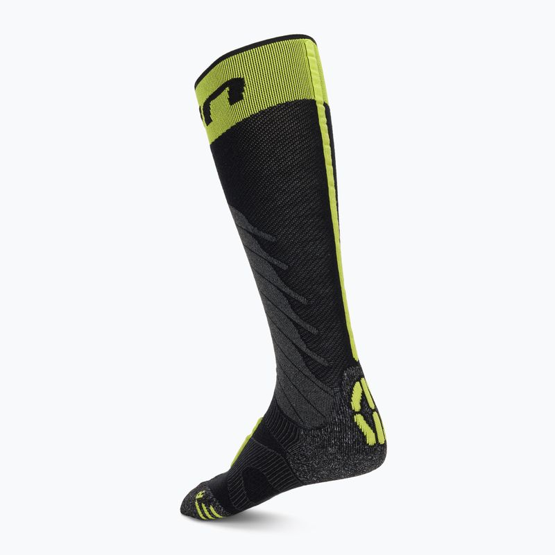 Skisocken Herren UYN Ski One Merino black/lime 2