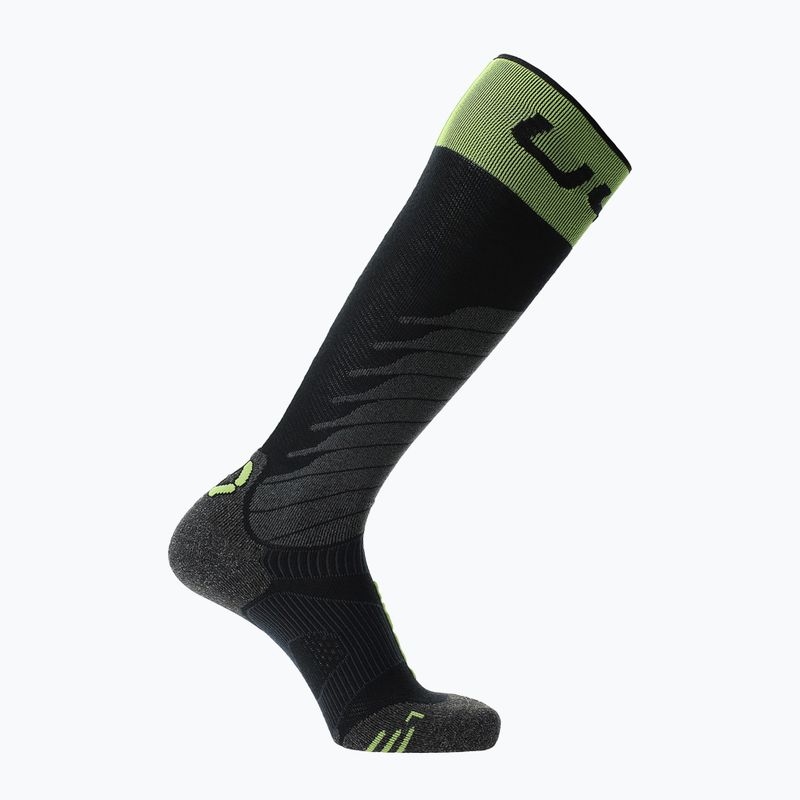 Skisocken Herren UYN Ski One Merino black/lime 2