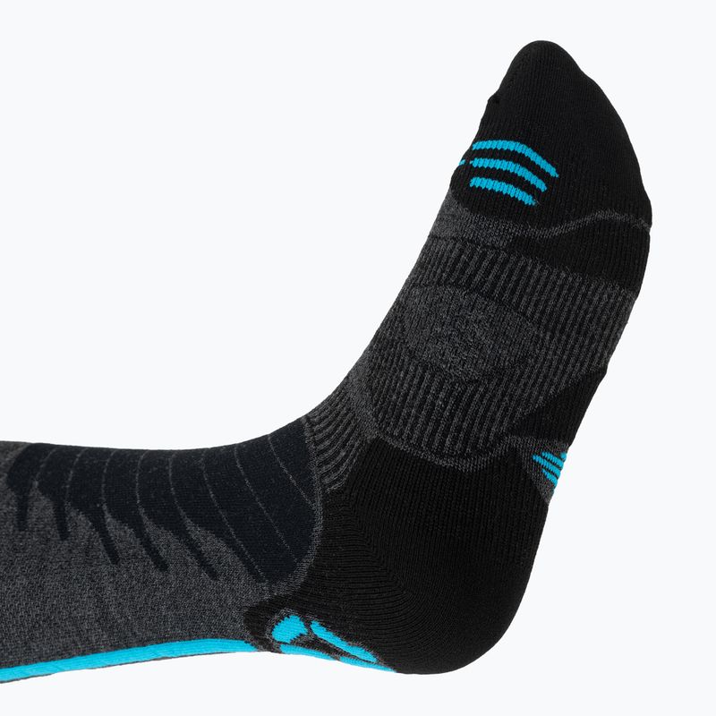 Herren UYN Ski One Merino Skisocken anthrazit/türkis