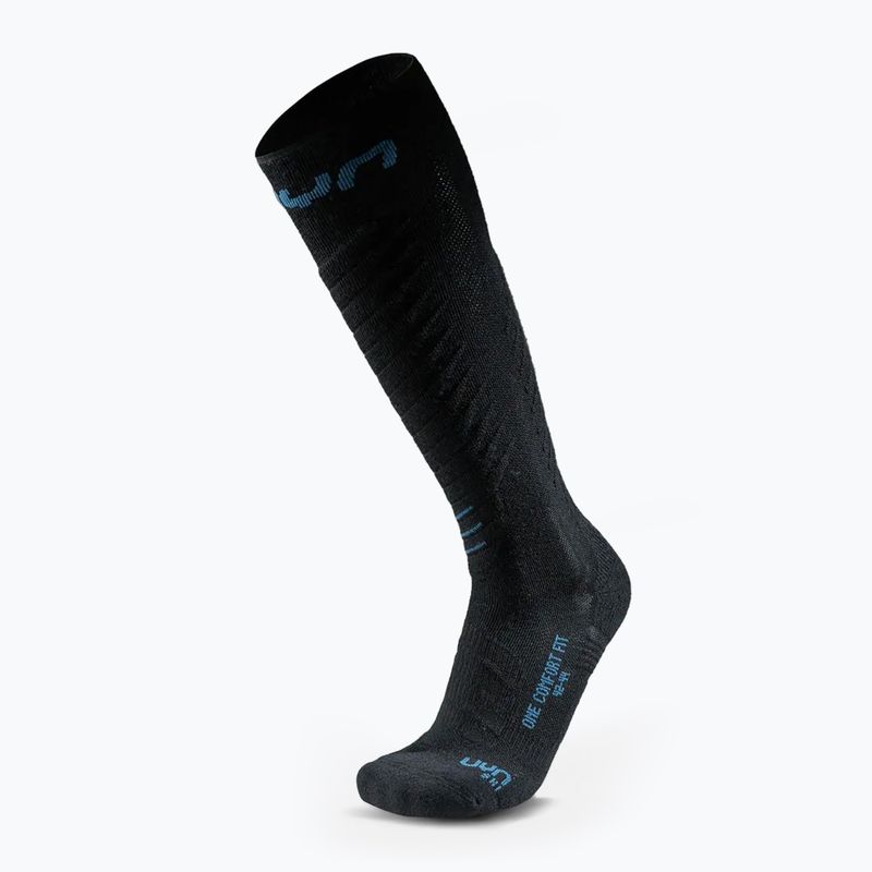 Herren UYN Ski One Comfort Fit Socken schwarz/blau poseidon