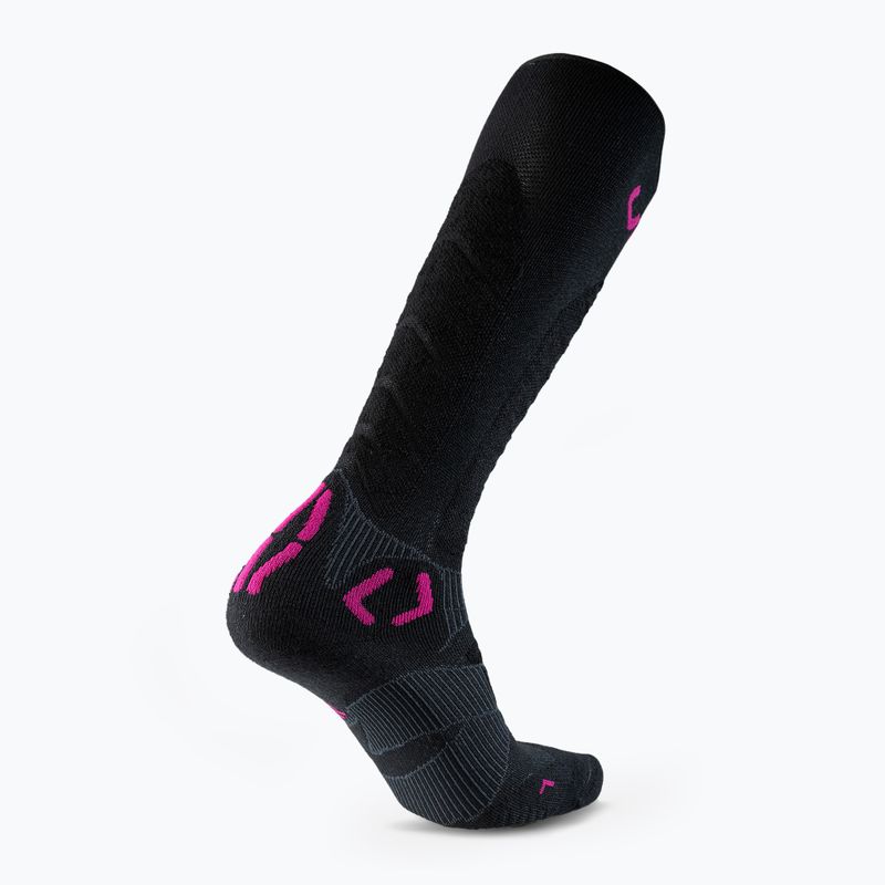Skisocken Damen UYN Ski Touring One Bio black/pink yarrow 2