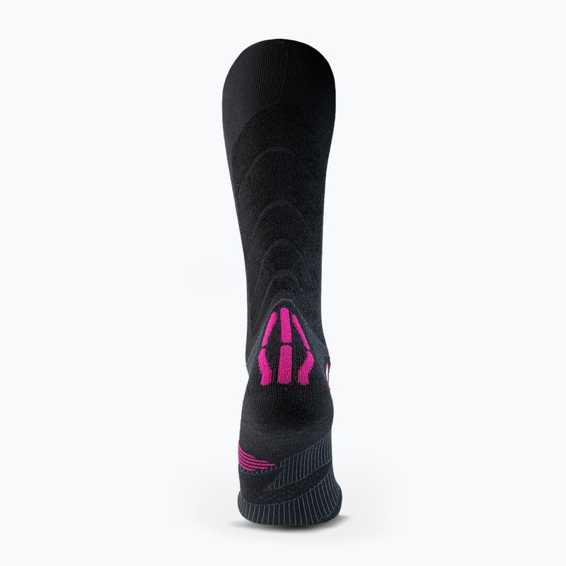 Damenskisocken UYN Ski Touring One Bio schwarz/rosa Schafgarbe