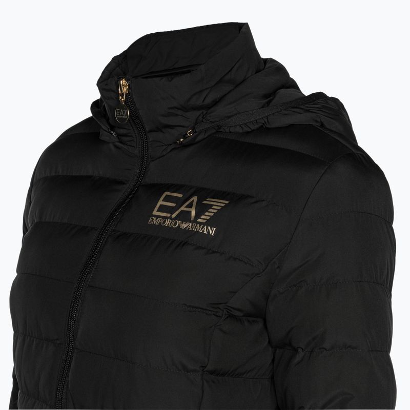 Jacke Damen EA7 Emporio Armani Train Core Lady Eco Down Hoodie black/logo light gold 3