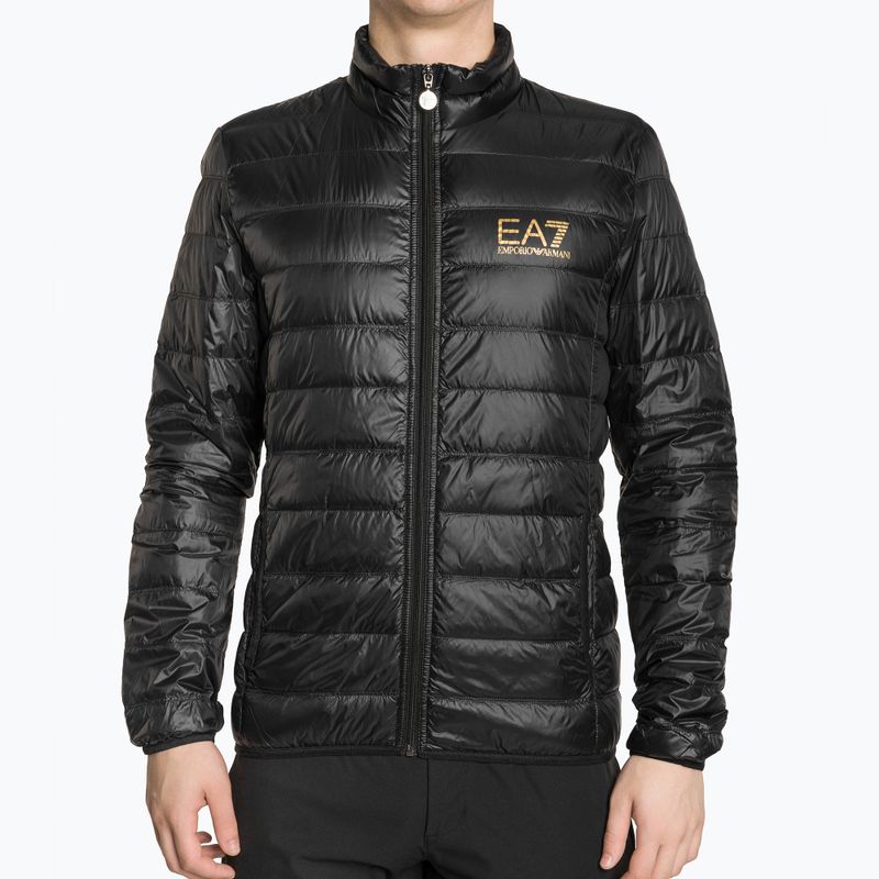 Jacke Herren EA7 Emporio Armani Train Core ID Down Light black/gold logo
