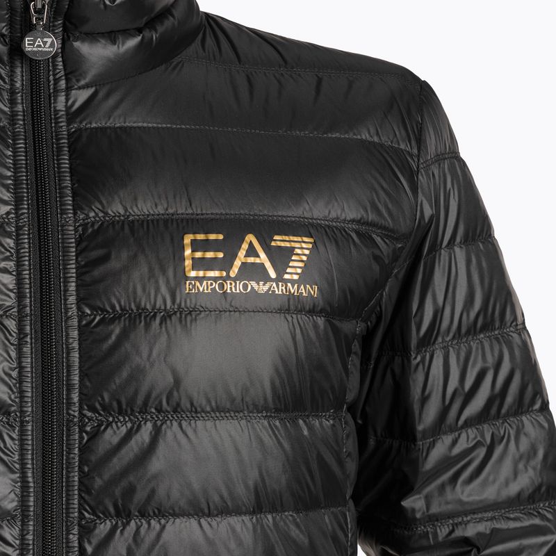 Jacke Herren EA7 Emporio Armani Train Core ID Down Light black/gold logo 2