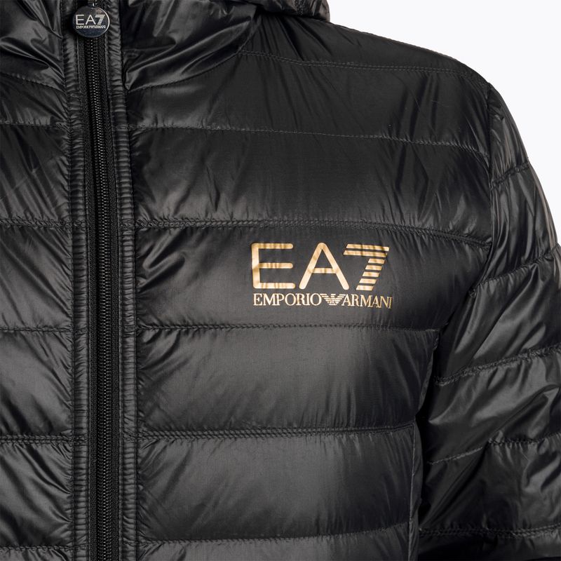Jacke Herren EA7 Emporio Armani Train Core ID Down Light Hoodie black/gold logo 3
