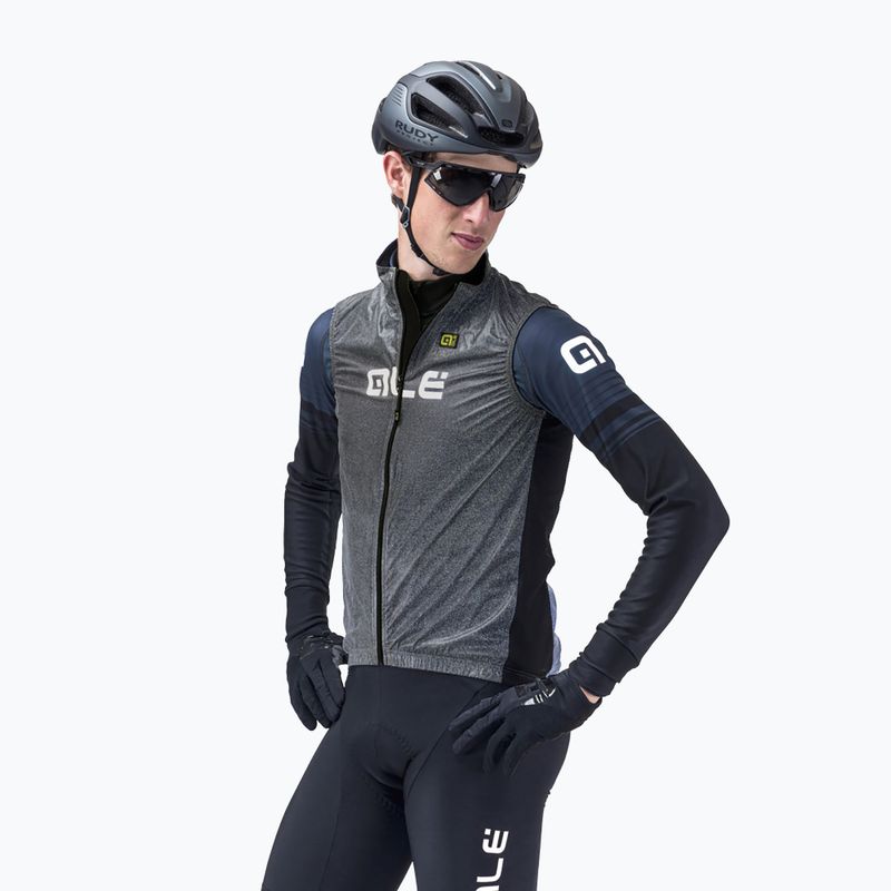 Herren Radweste Alè Schwarz Reflektierend Grau L20038401