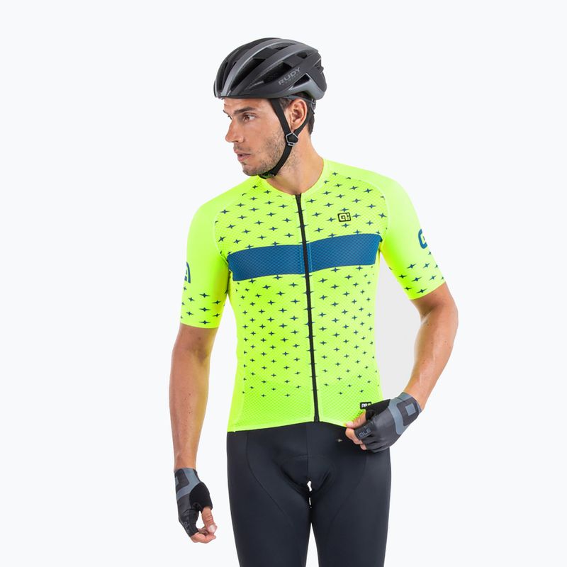 Herren Alé Stars Radtrikot gelb und blau L21091460