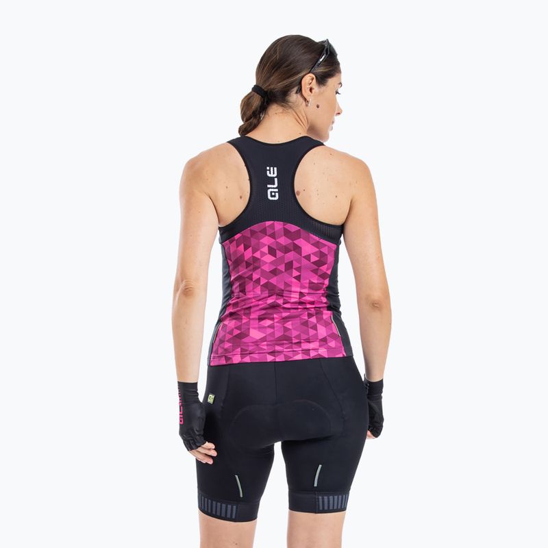 Damen Radtrikot Alé Triangles rosa und schwarz L21112543 4