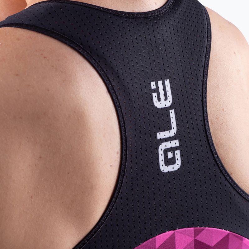 Damen Radtrikot Alé Triangles rosa und schwarz L21112543 6