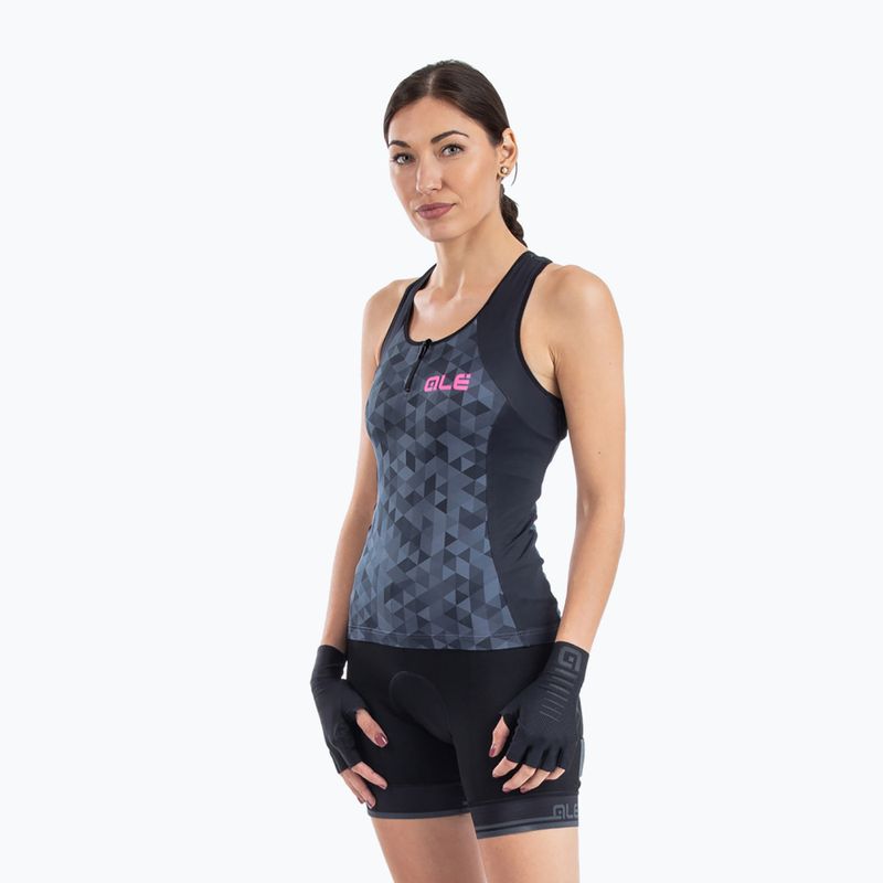 Damen Fahrradtrikot Alé Triangles grau/schwarz L21112401