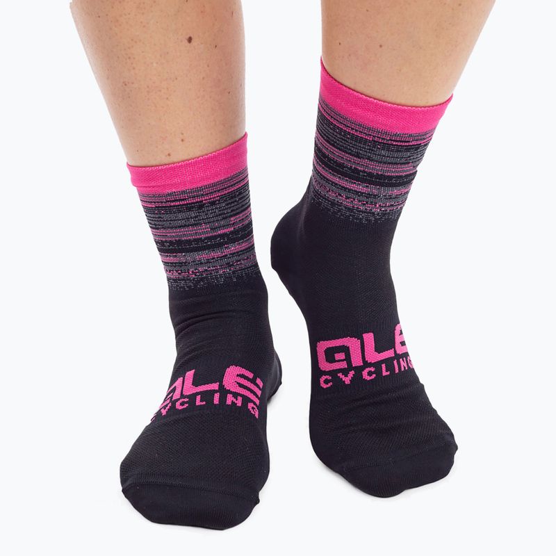 Alé Scanner Fahrradsocken schwarz/rosa L21181543 4