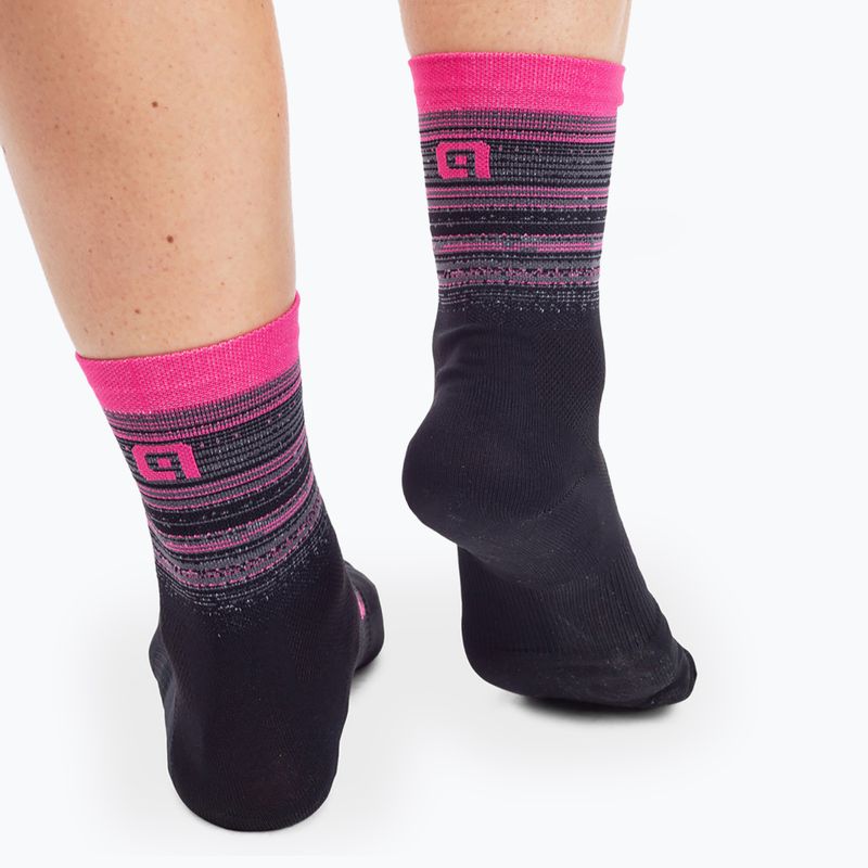 Alé Scanner Fahrradsocken schwarz/rosa L21181543 5