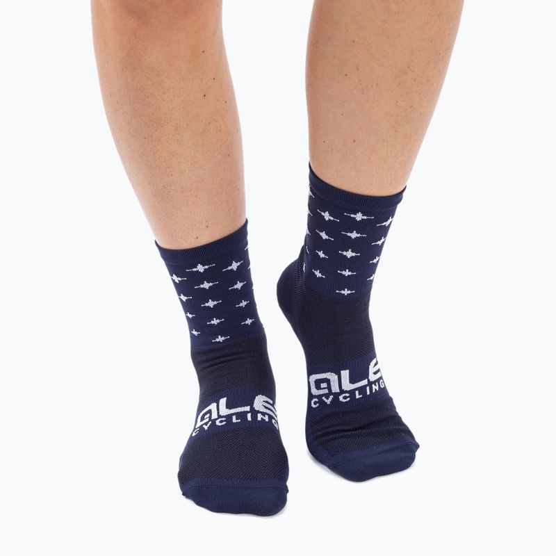 Alé Radsocken navy blau Sterne L21183402 4