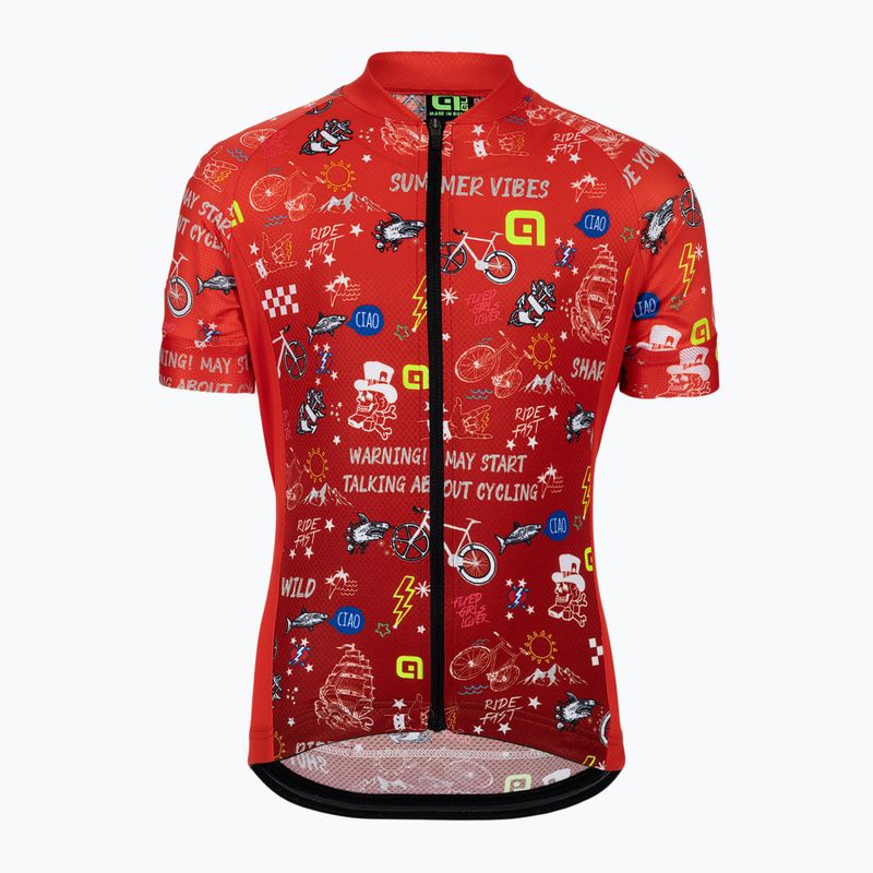 Alé Maglia Mc Vibes Kinder Radfahren Trikot rot L22228405