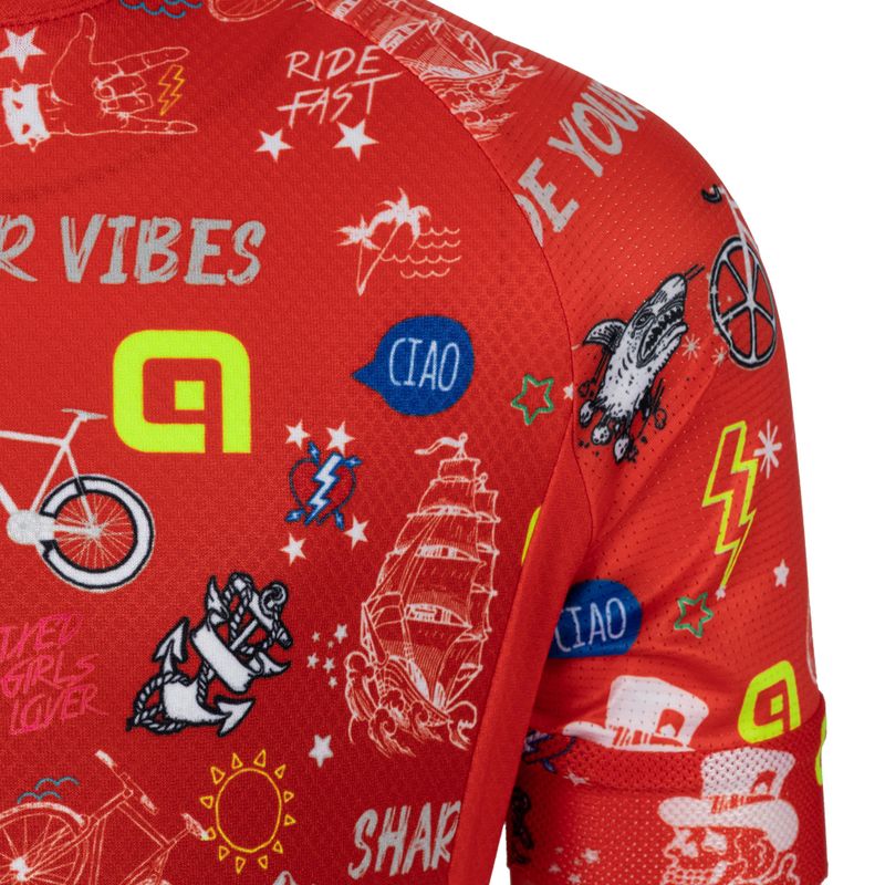Alé Maglia Mc Vibes Kinder Radfahren Trikot rot L22228405 3