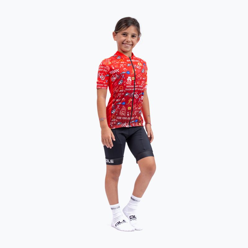 Alé Maglia Mc Vibes Kinder Radfahren Trikot rot L22228405 4