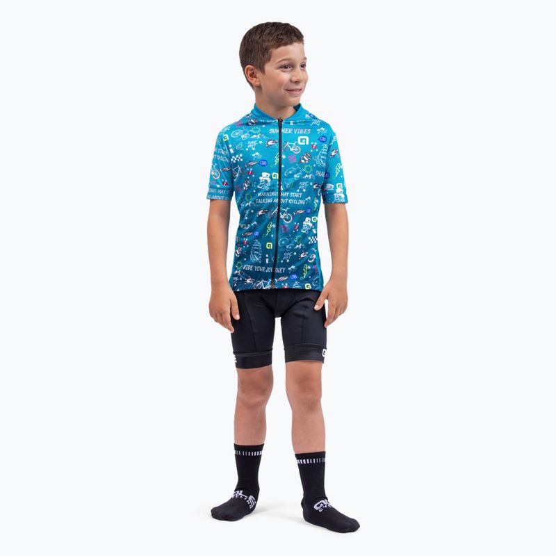 Alé Maglia Mc Vibes Kinder Radfahren Trikot blau L22228461 2