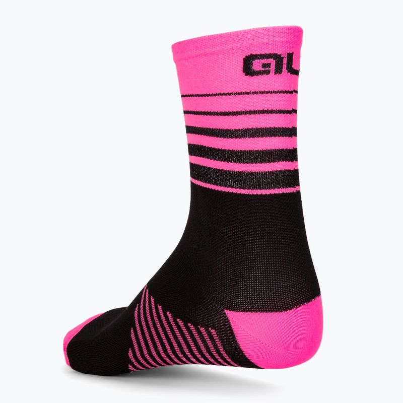 Alé Fahrradsocken schwarz und rosa One L22217543 2