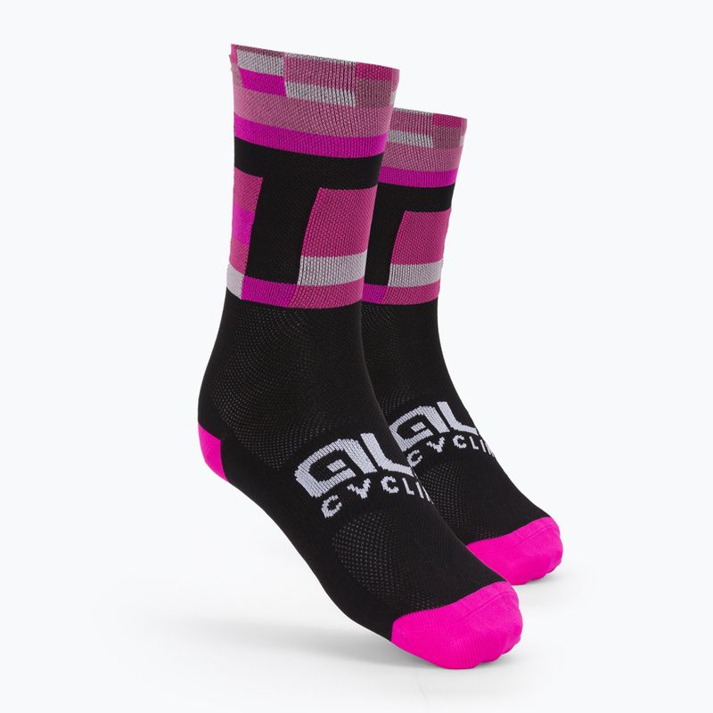 Alé Match Fahrradsocken schwarz/rosa L22218543