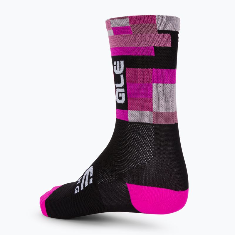 Alé Match Fahrradsocken schwarz/rosa L22218543 2