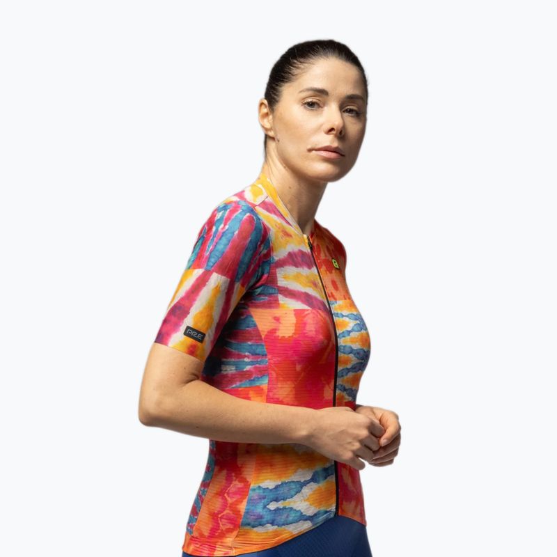 Damen-Fahrradtrikot Alé Clorofilla orange combo 4