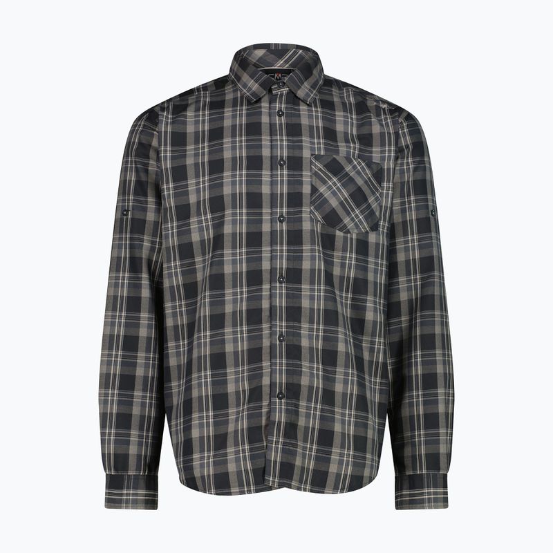 Herrenhemd CMP 30T9927 anthracite/vanilla/grey