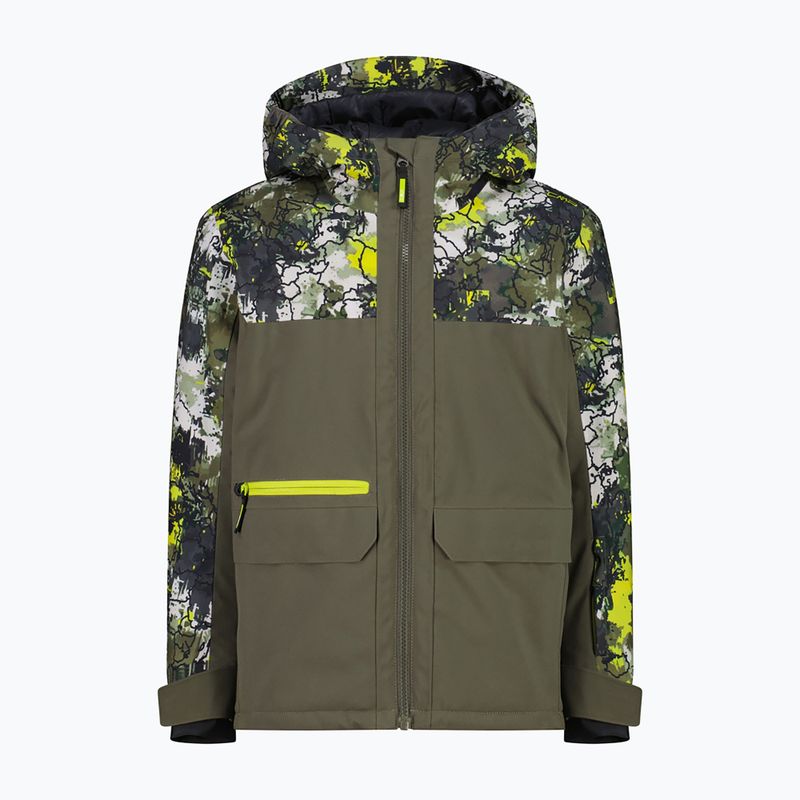 Kinder-Skijacke CMP 36W0714P Fix Hood olive/acido