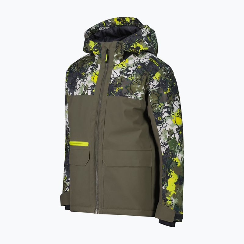 Kinder-Skijacke CMP 36W0714P Fix Hood olive/acido 2