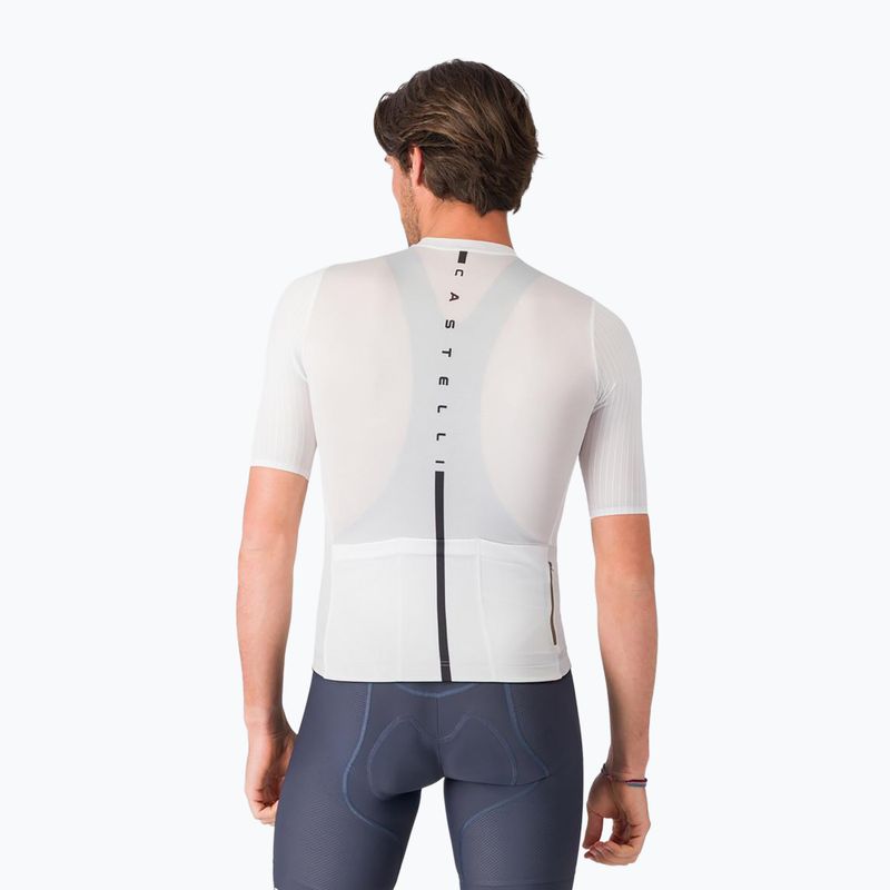 Radtrikot Herren Castelli Drittone Logo white/black 3