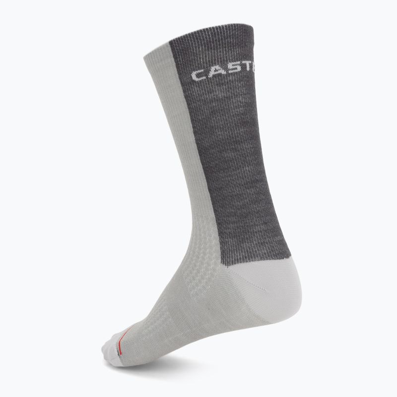 Herren­socken Castelli Castelli Logo 18 Merino Sock silver gray/dark gray 2