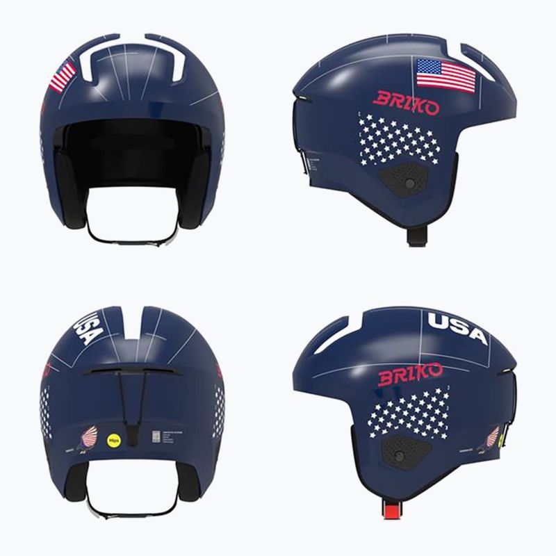 Skihelm Briko Vulcano 2.0 USA Mips shiny blue/white/cardinal red 9