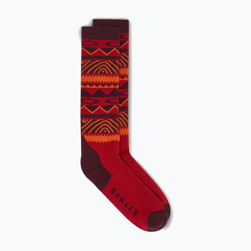 Skisocken Oakley Wanderlust Perf Socks 2.0 grenache norway pattern 3