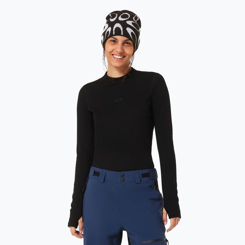 Damen-Thermoaktivshirt Oakley Spruce Wool Base Layer blackout