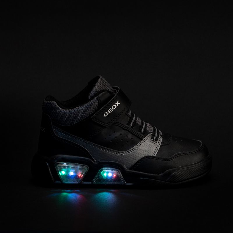 Geox Illuminus schwarz/dunkelgrau Kinderschuhe 7