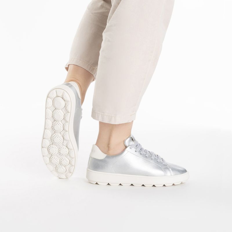 Geox Spherica Ecub-1 silber/optic weiß Damen Schuhe 2