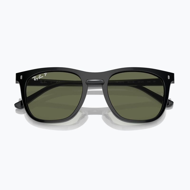 Sonnenbrille Ray-Ban RB2210 black/green polarized 3
