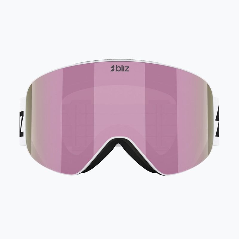Skibrille Bliz Flow matte white/smoke/pink 2