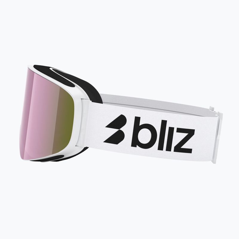 Skibrille Bliz Flow matte white/smoke/pink 4