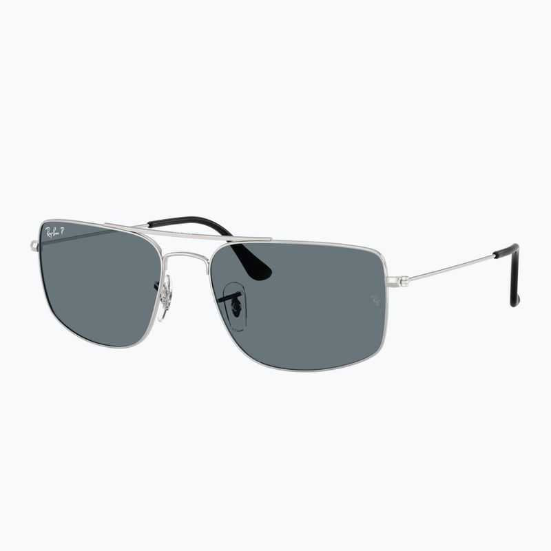 Sonnenbrille Ray-Ban Explorer III silver/dark blue polarized 4