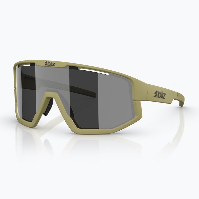 Sonnenbrille Bliz Fusion matte amber green/smoke silver mirror