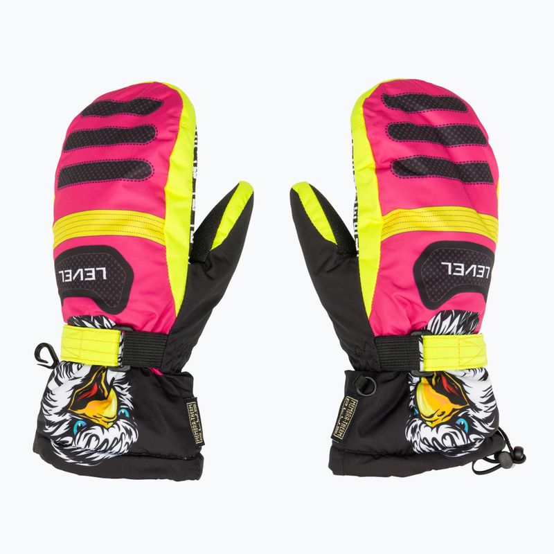 Level Junior Mitt schwarz/gelber Kinder-Skihandschuh