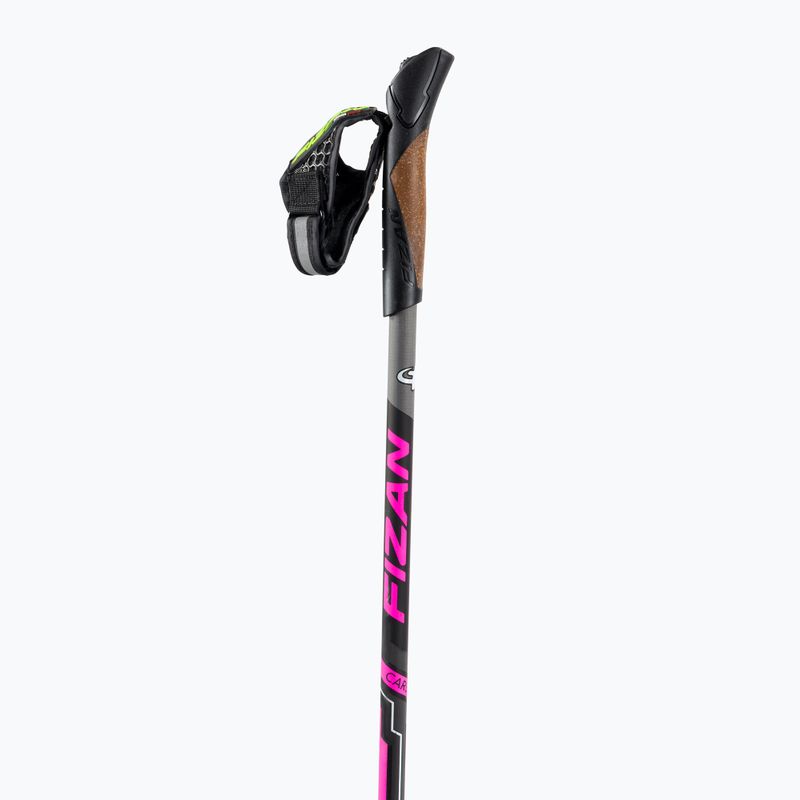 FIZAN Runner Nordic Walking Stöcke schwarz/rosa S22 CA06 2