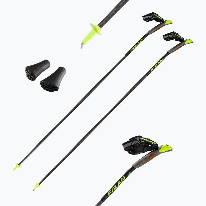 Fizan Carbon 3K Impulse Nordic Walking Stöcke schwarz S23 CA09 4