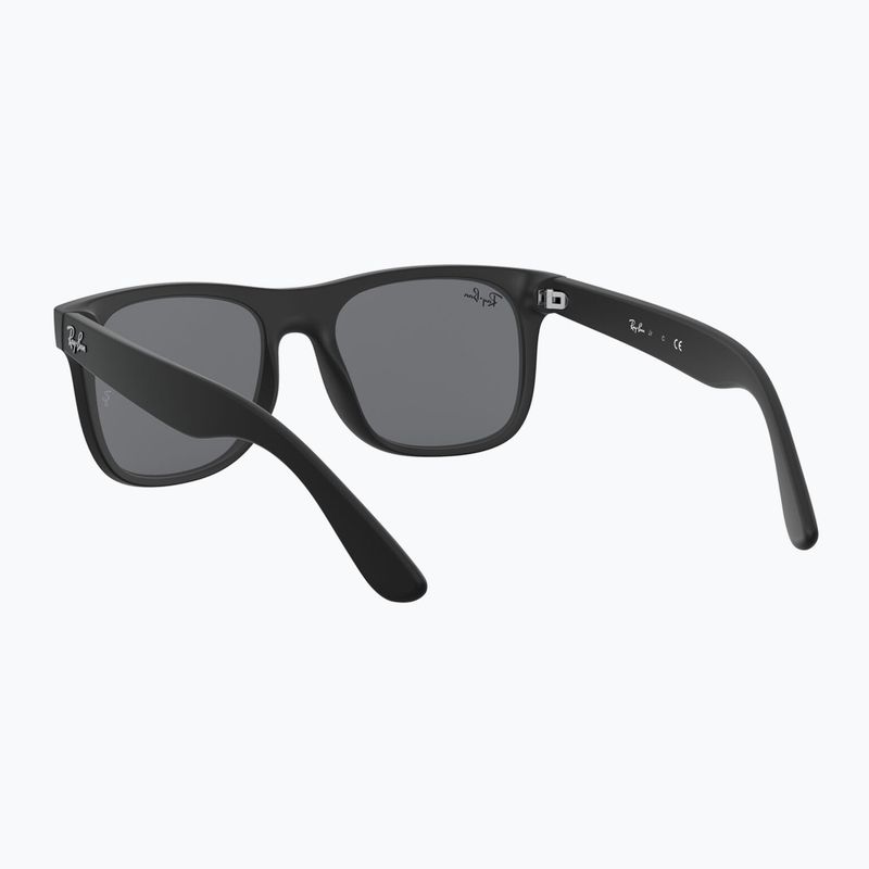 Kinder-Sonnenbrille Ray-Ban Justin matt rubber black/blue mirror 5