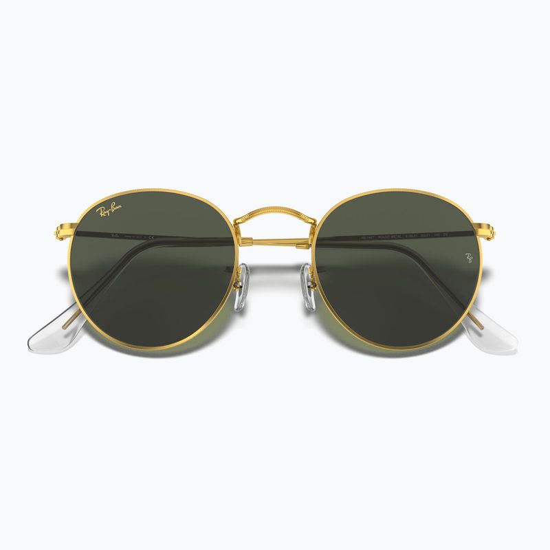 Sonnenbrille Ray-Ban Round Metal gold/green g-15 3