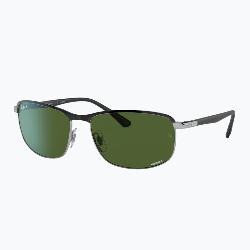 Sonnenbrille Ray-Ban Rb3671 Polarized+ Lenses black silver/dark green polarized+ 4