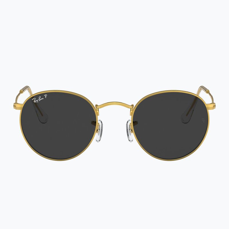 Sonnenbrille Ray-Ban Round Metal gold/black polarized 2