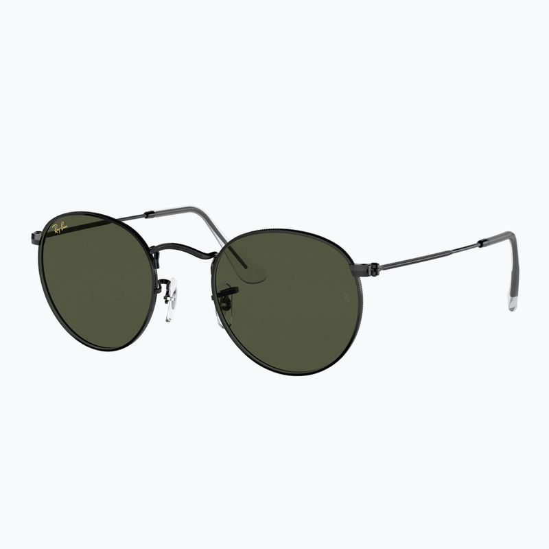 Sonnenbrille Ray-Ban Round Metal black/green g-15 4
