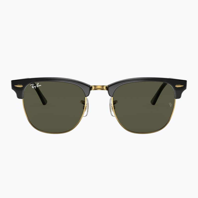 Sonnenbrille Ray-Ban Clubmaster Classic black/gold/green g-15 2